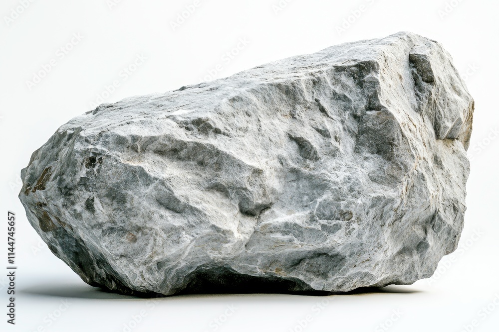 Large Weathered Boulder on Clean White Backdrop Large Weathered Boulder on Clean White Backdrop
