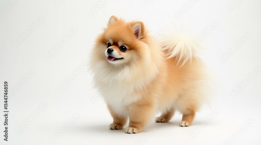 Pomeranian Dog Isolated on a White Background. Pomeranian Dog Isolated on a White Background.
