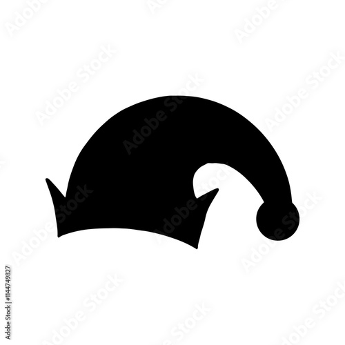 Black elf hat silhouette icon vector illustration design on white background. photo