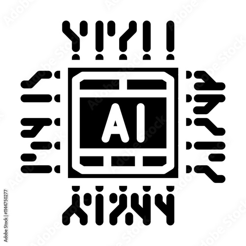 ai optimization chip data center glyph icon vector. ai optimization chip data center sign. isolated symbol illustration