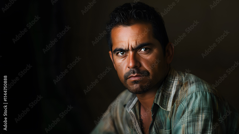 Fototapeta premium Intense Gaze: A Portrait of Determination