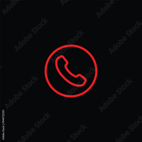 phone call decline red icon .