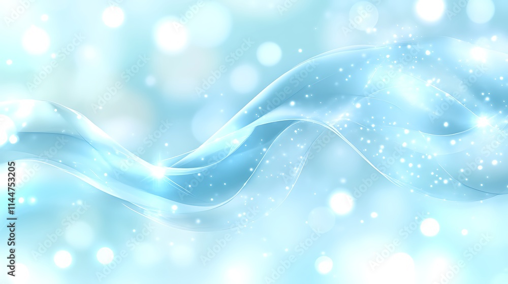Abstract Light Blue Wave With Sparkling Lights Abstract Light Blue Wave With Sparkling Lights
