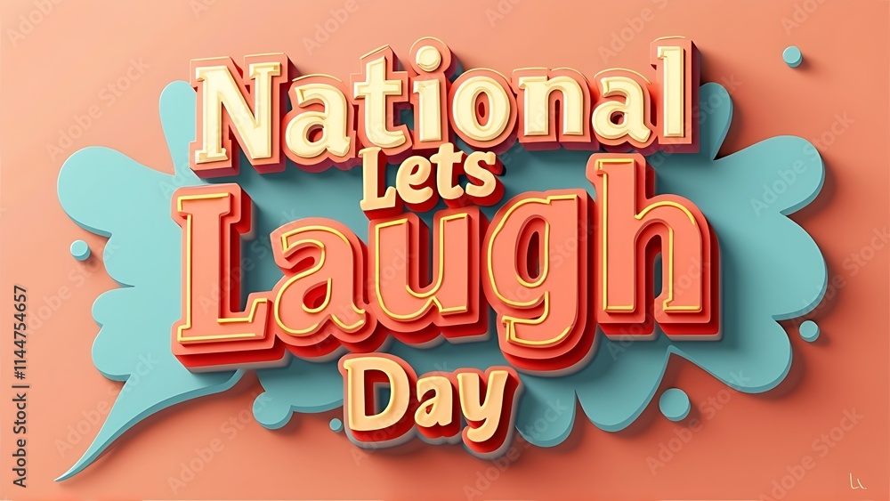Fototapeta premium Lets Laugh Day march 19 illustration