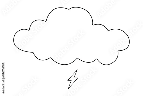 Cloud single Line Modern & Minimalist Drawing Vector for Graphic Project