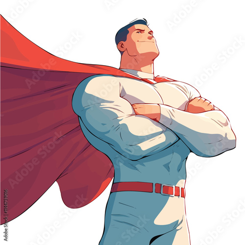 The depiction of a superhero man