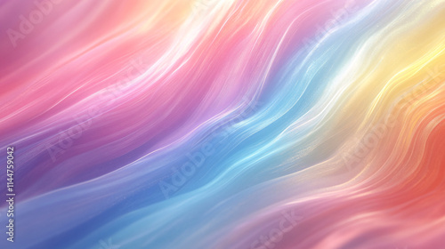 Wallpaper Mural Colorful Abstract Waves of Light in Soft Pastel Tones Torontodigital.ca
