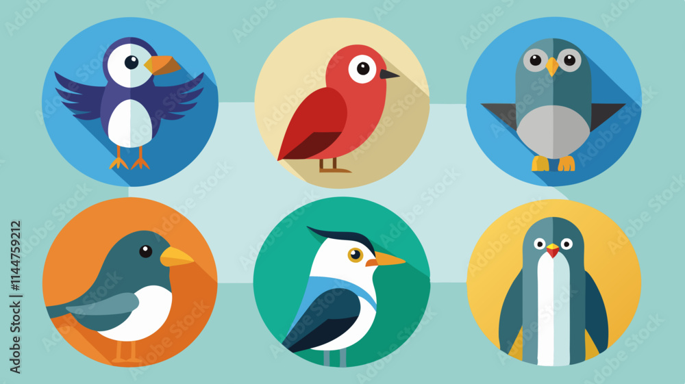 Birds Icon Set: Animal Vector Designs for Wildlife and Nature Projects. Birds Icon Set: Animal Vector Designs for Wildlife and Nature Projects.
