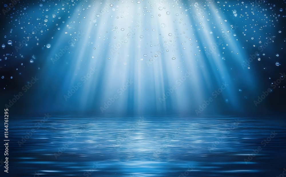Underwater scene with light rays and bubbles. Underwater scene with light rays and bubbles.