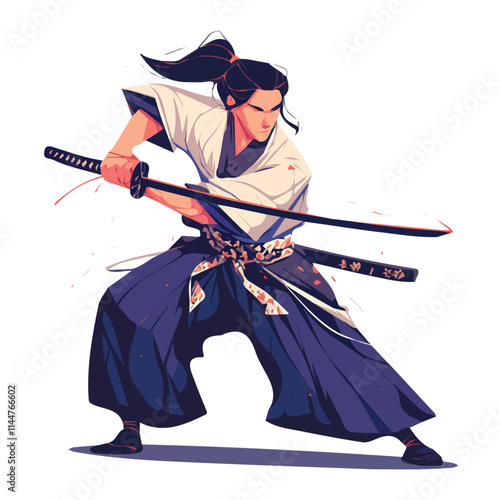 Illustration of a samurai swordsman