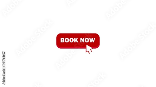 Book now. Online order concept. Promotion sign. Advertising with red book now for web background design. Motion graphics.