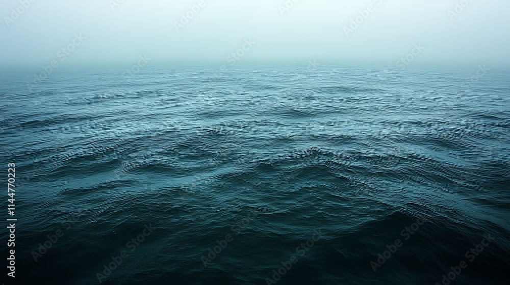 Obraz premium Misty Ocean Waves Rolling Under a Gray Sky