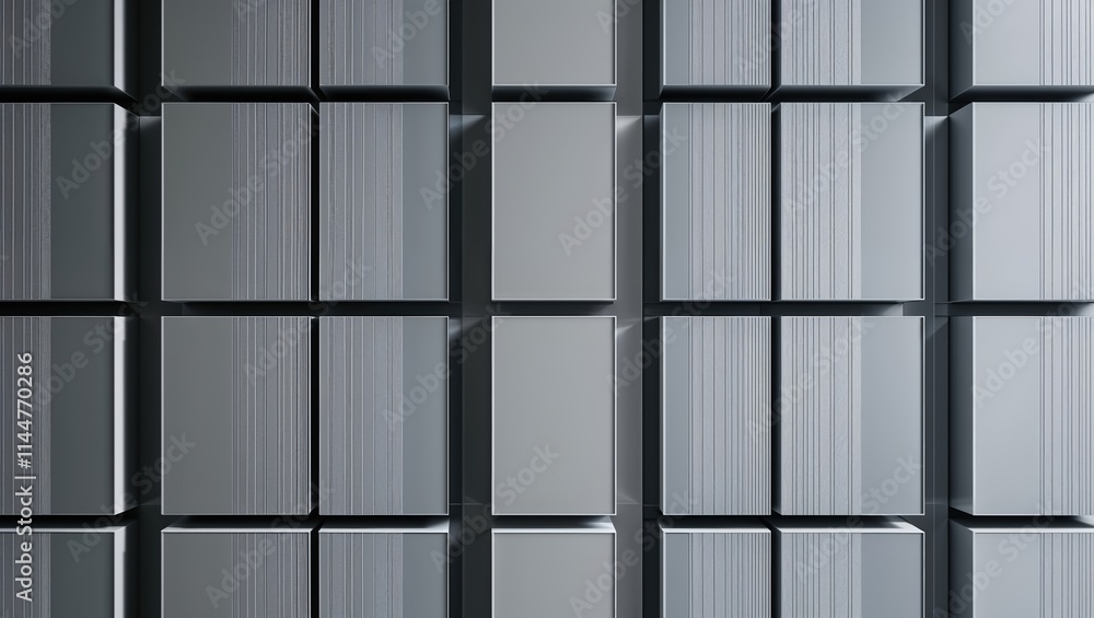 Grey Metallic Cube Background with Linear Texture Detail Grey Metallic Cube Background with Linear Texture Detail