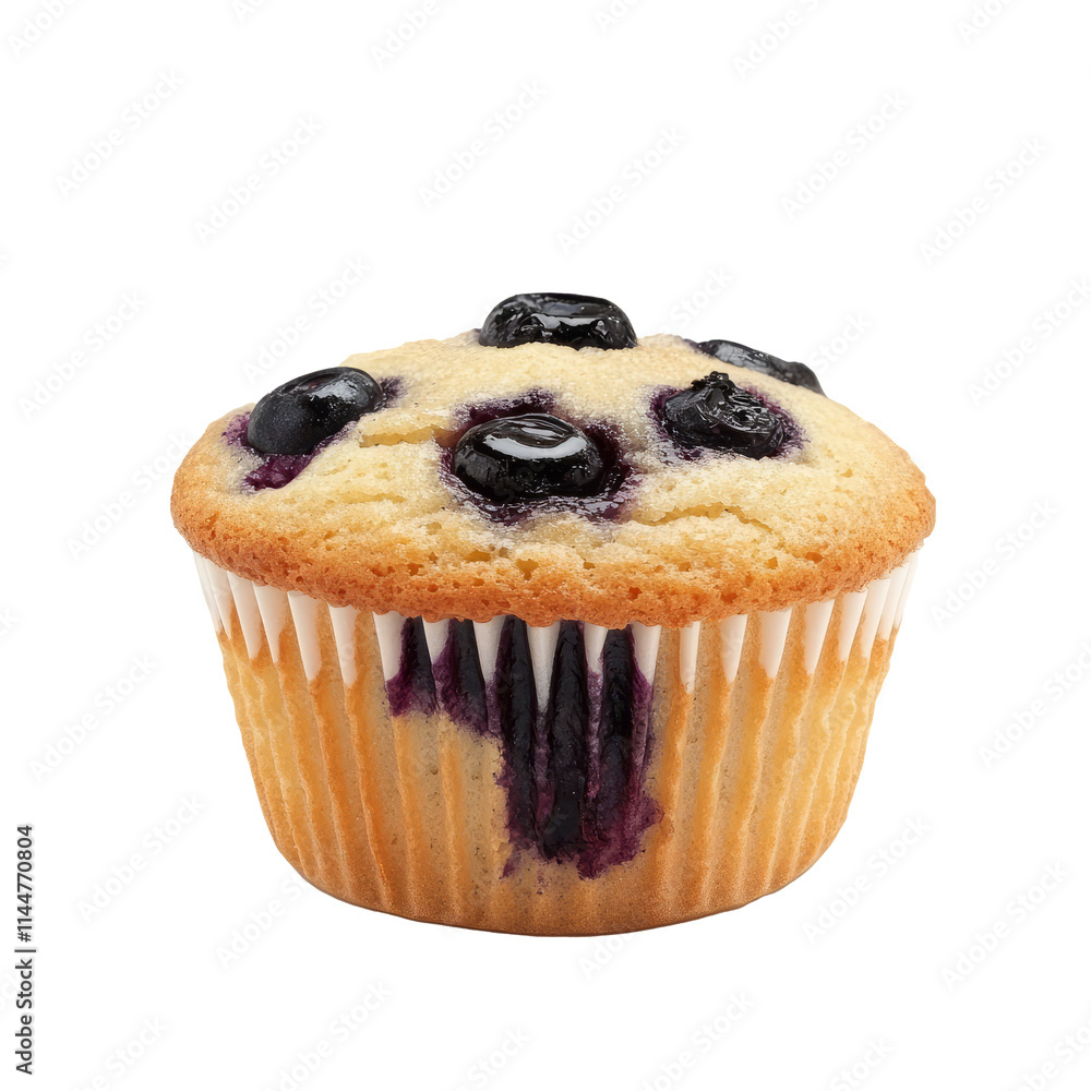 Blueberry muffin isolated on white background Blueberry muffin isolated on white background