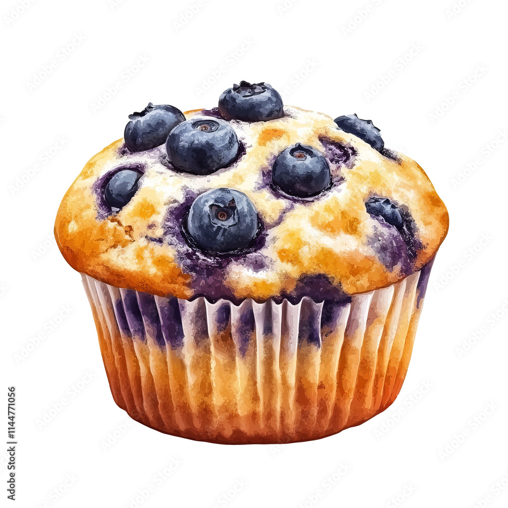 Blueberry muffin isolated on white background Blueberry muffin isolated on white background