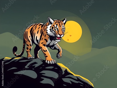 tiger in the night