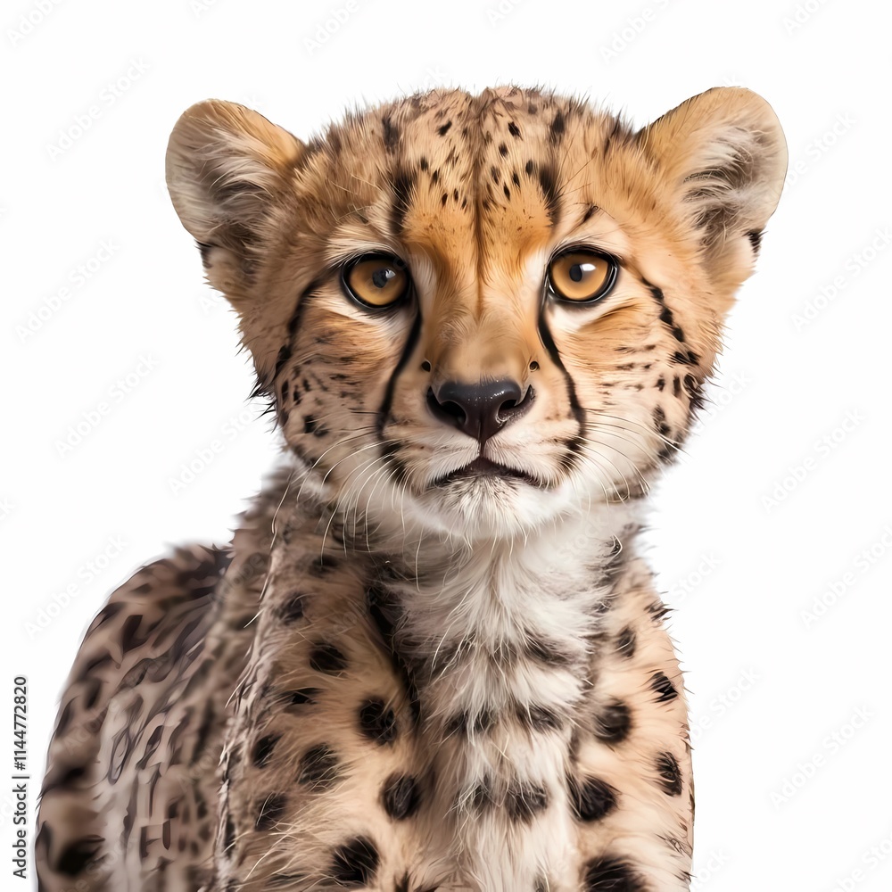 charming small cheetah in stand-up pose on clean white background
charming small cheetah in stand-up pose on clean white background