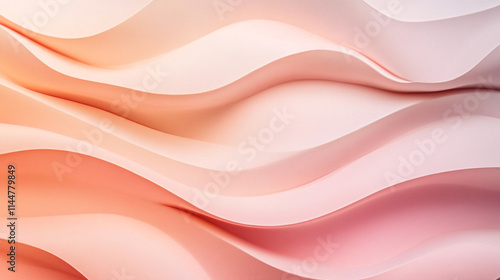 Elegant flowing abstract design featuring soft curves in shades of peach and pink against a light background