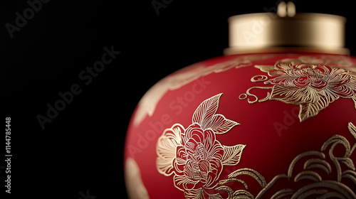 Red and Gold Floral Ceramic...