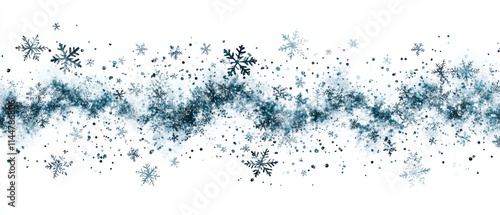 Blue line with snowflakes on it. Banner