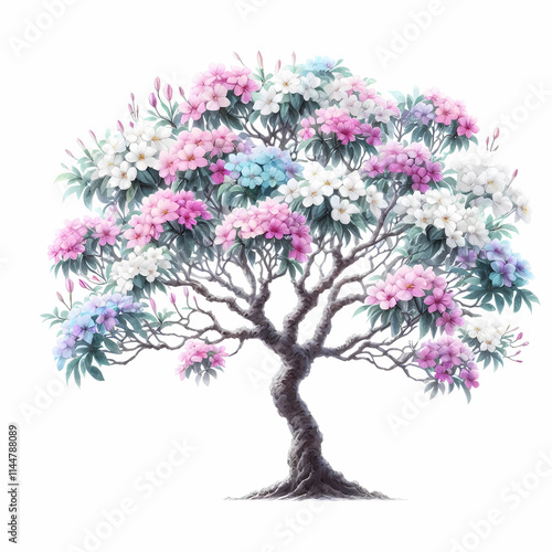 flower tree image on white background