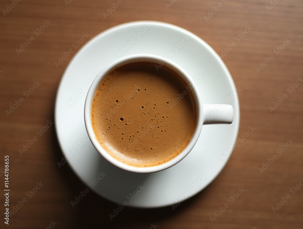 cup of coffee top view, generative ai