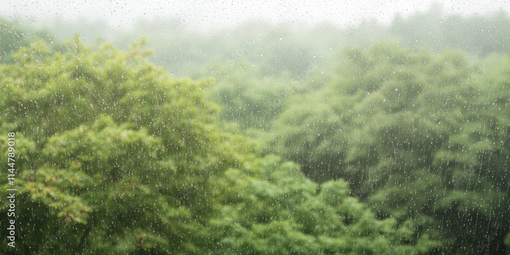 Captivating Rainfall Over Lush Green Trees Nature Scene Outdoor Serenity Misty Environment Close-Up View Tranquil Atmosphere for Nature Enthusiasts Captivating Rainfall Over Lush Green Trees Nature Scene Outdoor Serenity Misty Environment Close-Up View Tranquil Atmosphere for Nature Enthusiasts