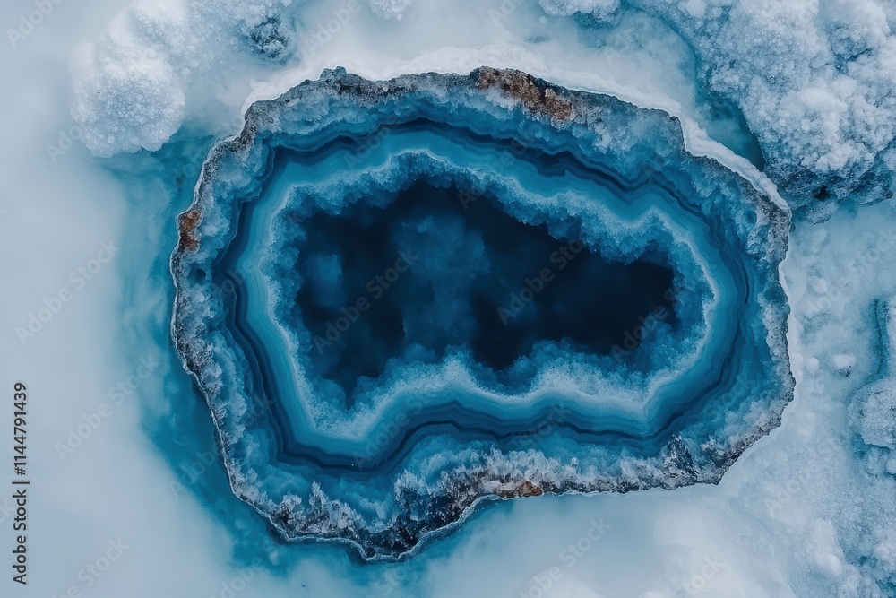 Raw Agate Slice with Natural Bands on White Background
