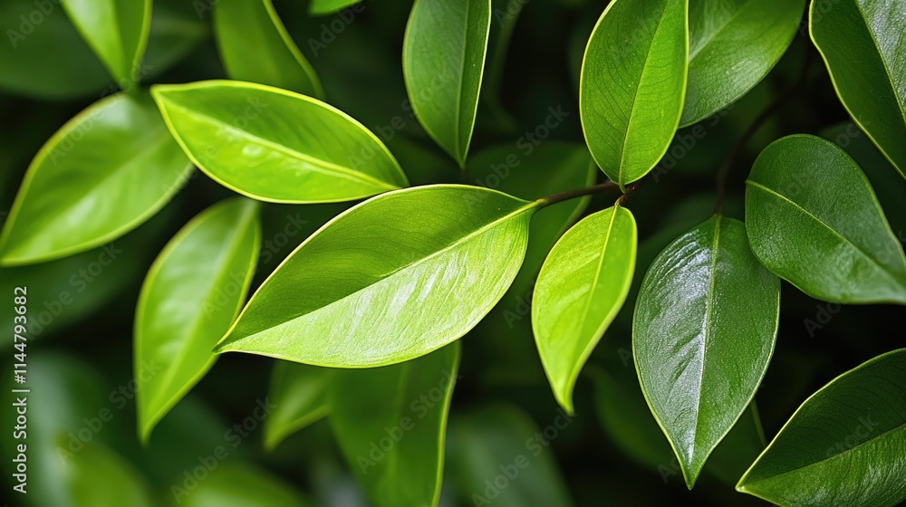 Close-up image of vibrant green leaves from the Smilax plant in a lush tropical garden, emphasizing the intricate details of nature with ample copy space available. Close-up image of vibrant green leaves from the Smilax plant in a lush tropical garden, emphasizing the intricate details of nature with ample copy space available.