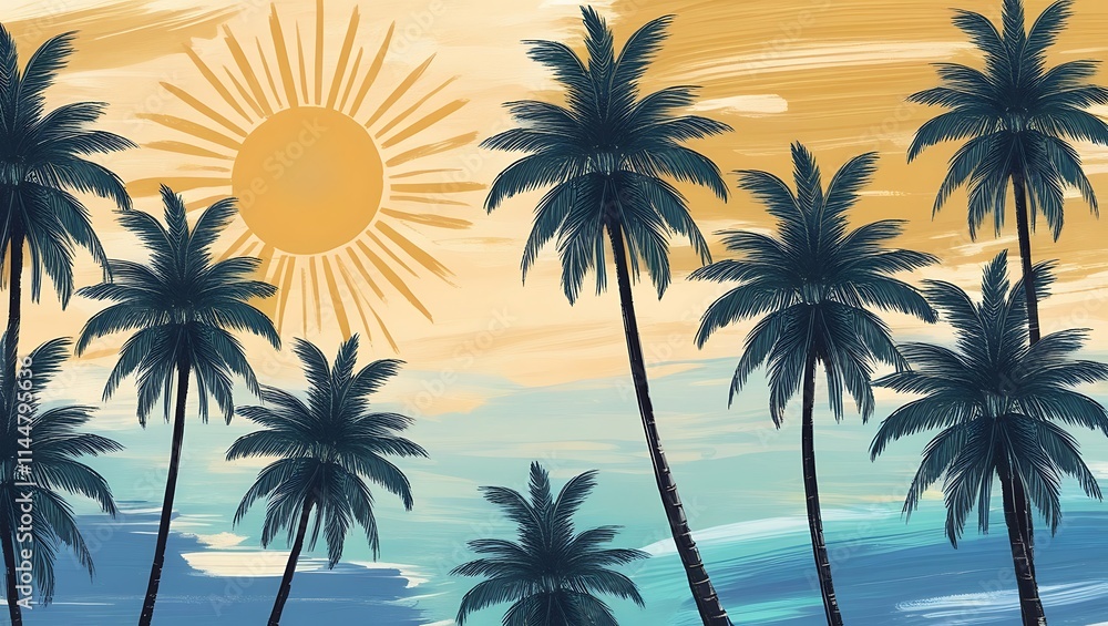 Obraz premium palm trees on the beach