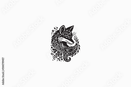 A Fox vector silhouette image adobe illustrator..eps