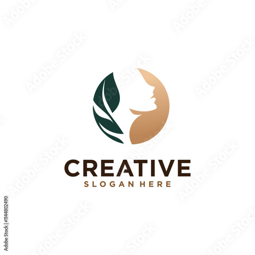 Women facial skin care logo design, women beauty salon logo vector.