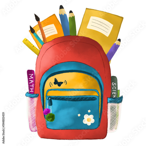 Back to school themed simple useful element: school bag