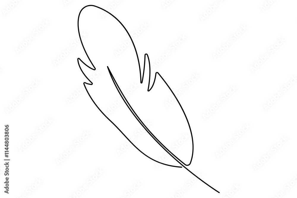 Bird feather continuous one line drawing of bird feather icon Isolated on white background vector illustration
Bird feather continuous one line drawing of bird feather icon Isolated on white background vector illustration