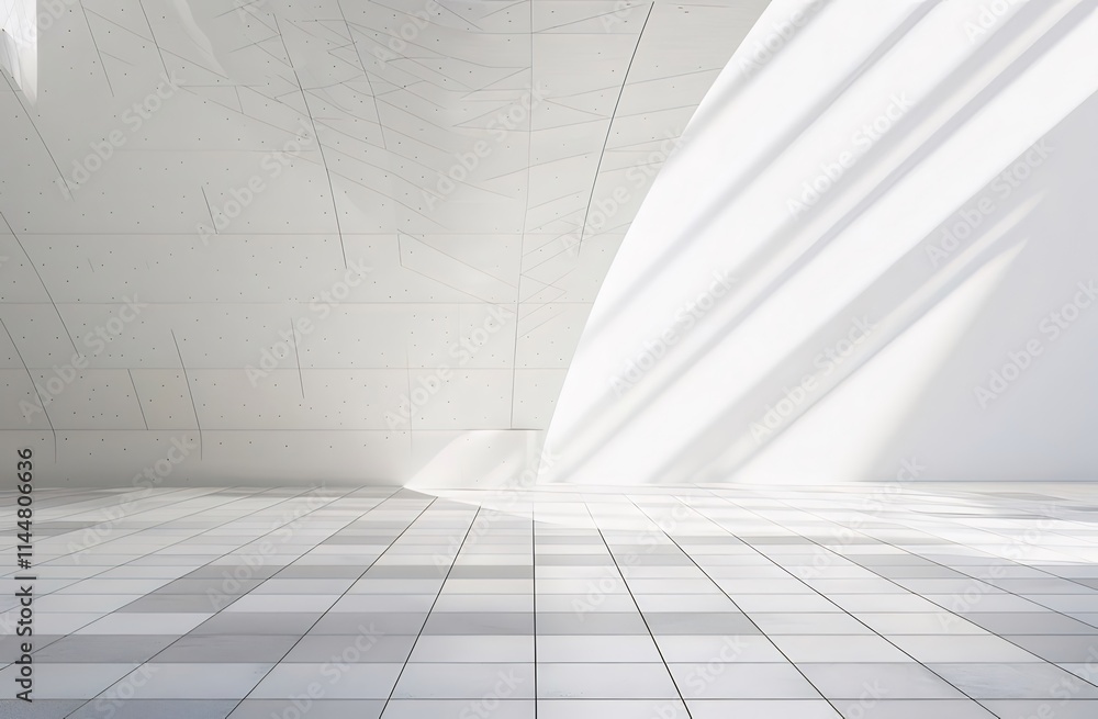 Sunlit minimalist white interior architecture. Sunlit minimalist white interior architecture.