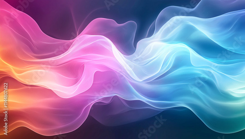 Wallpaper Mural Colorful waves of energy swirling in vibrant pink, blue, and orange hues create mesmerizing abstract background. flowing patterns evoke sense of movement and dynamism Torontodigital.ca