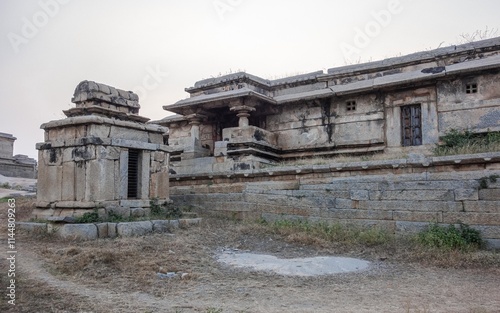 Hemakuta Hill Temple Complex in Hampi. India photo