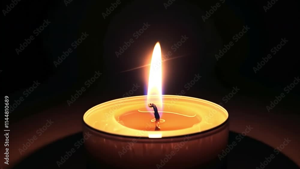 Single Candle in the Darkness: A solitary candle flame casts a warm, flickering glow against a backdrop of impenetrable darkness. The image evokes a sense of tranquility, hope.