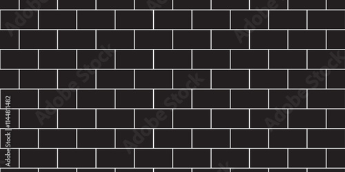 Abstract black wall brick floor and construction, exterior home, kitchen background with squares texture.