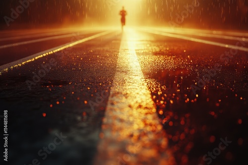 Athletes Pre-Race Preparation Training Ground Sports Photography Rainy Environment Intense Focus Concept