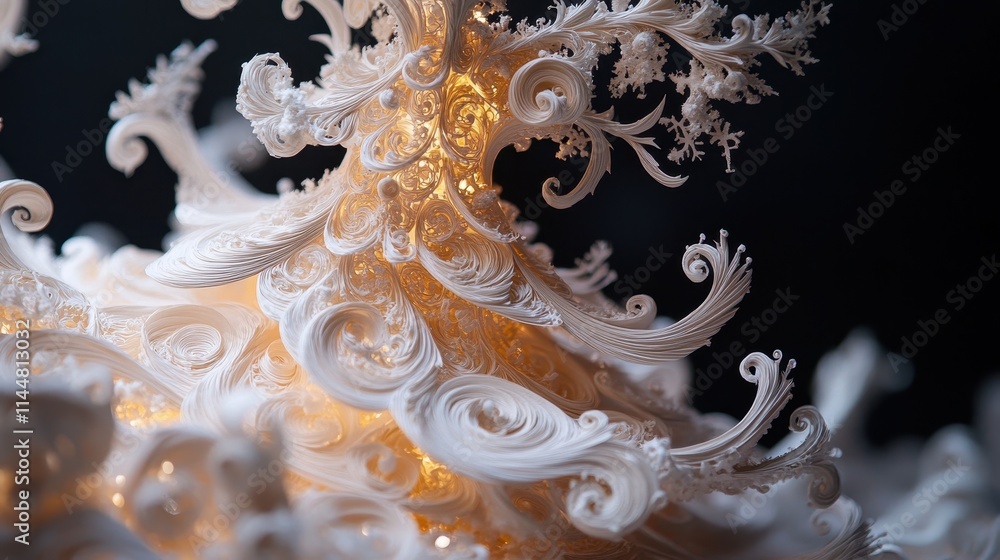 paper-crafted chrismas tree expression, Ornate details reminiscent of Rococo art. paper-crafted chrismas tree expression, Ornate details reminiscent of Rococo art.