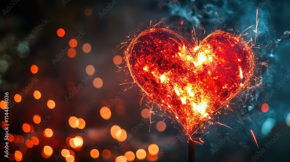 Red heart firework fireworks symbol night. Red heart firework fireworks symbol night.