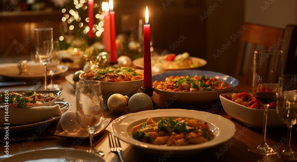 christmas table setting with candles christmas table setting with candles