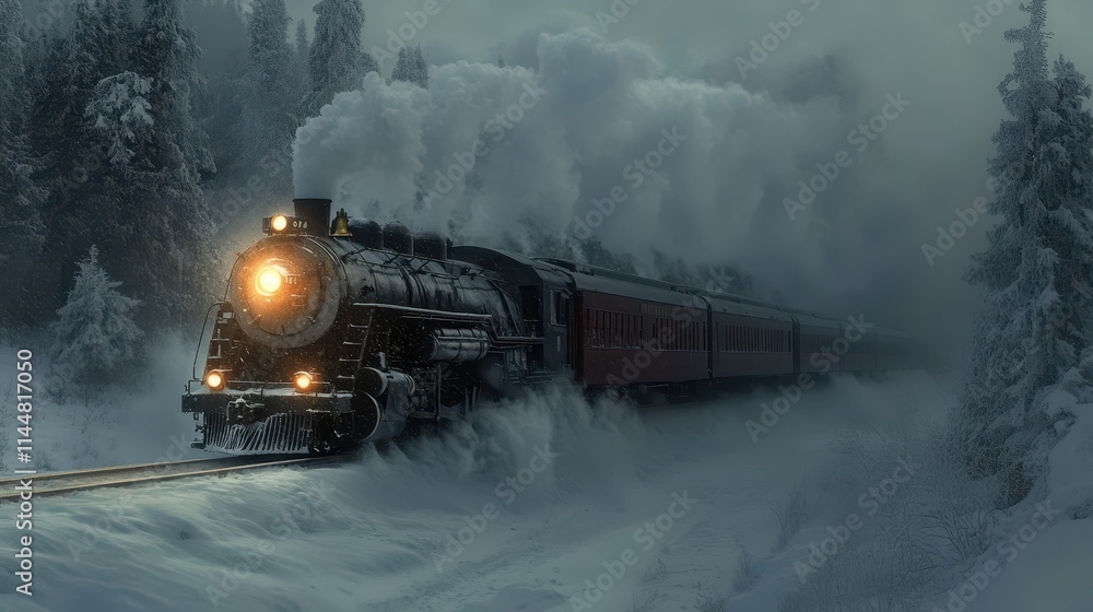 Train snow transportation locomotive. Train snow transportation locomotive.
