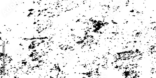 Distress urban overlay spotted concrete grain surface grainy noise rust wall grunge black splatter and white background. damaged chalk crack rough ink wall texture.
