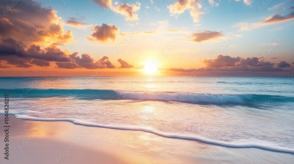 Tranquil beach sunset captures vibrant sky colors reflecting serenity, perfect for evoking a peaceful atmosphere. The beach scene highlights the allure of sunset hues, ideal for relaxation themes. Tranquil beach sunset captures vibrant sky colors reflecting serenity, perfect for evoking a peaceful atmosphere. The beach scene highlights the allure of sunset hues, ideal for relaxation themes.