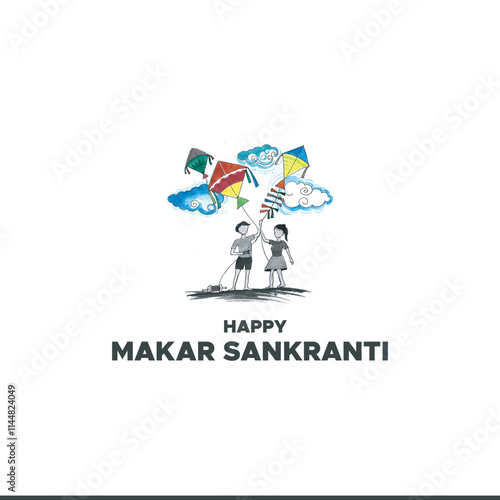 Happy Makar Sankranti Creative Social Media Post, Web Banner, Greeting, Print