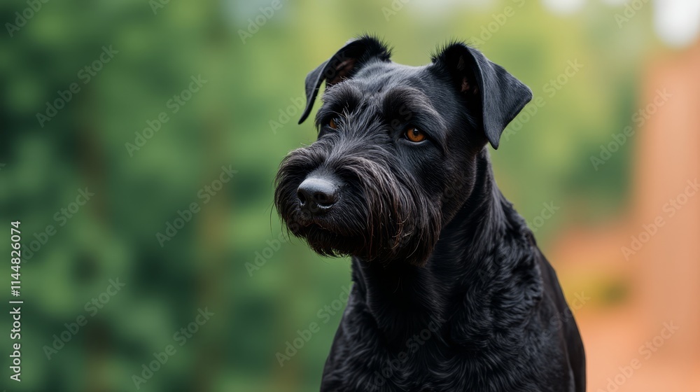 A black dog sitting on top of a dirt field A black dog sitting on top of a dirt field