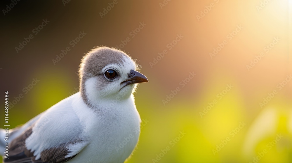 A small bird sitting on top of a grass covered field A small bird sitting on top of a grass covered field