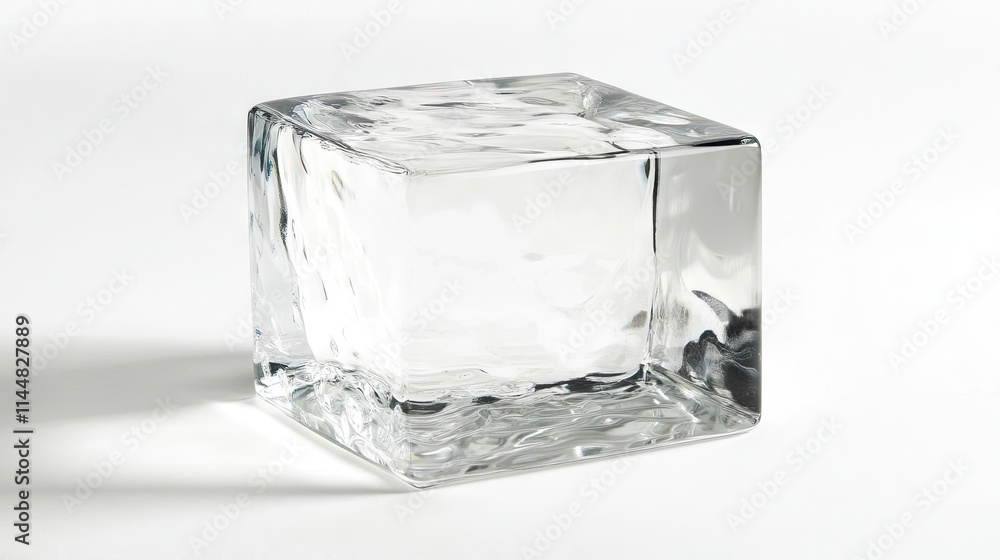 Transparent ice cube block on a white background creates an intriguing visual. This transparent ice cube block offers a clean aesthetic with ample space for your design needs. Transparent ice cube block on a white background creates an intriguing visual. This transparent ice cube block offers a clean aesthetic with ample space for your design needs.